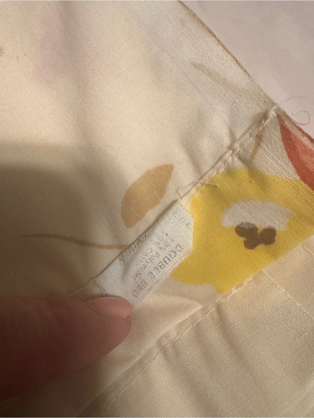 Oleg Cassini Cream Floral Sheet Set double fitted flat 2 pillow cases vintage